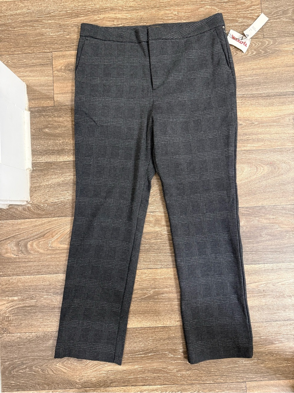crosby. Gray Glen Plaid Straight-Leg Pants